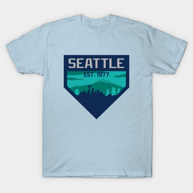 Seattle Home Plate Skyline T-Shirt by CasualGraphic